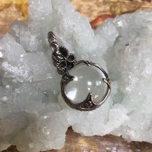 🦋Stamped Clear Quartz Pendant